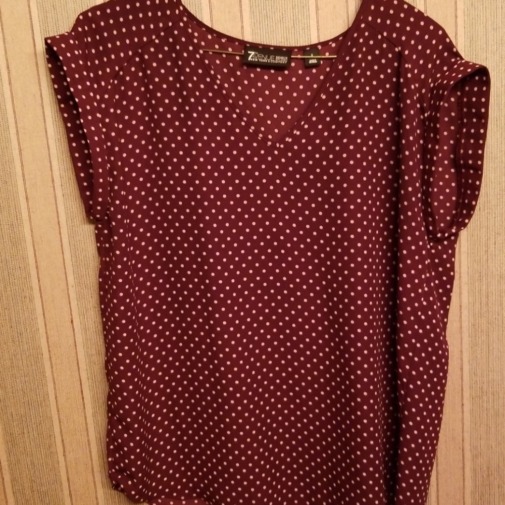 Burgundy and pink blouse